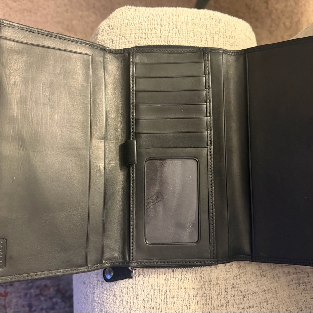 Coach Vintage Black Continental Wallet 7.5x4.25 Glove Tanned Leather EUC &Dusty - Picture 4 of 14